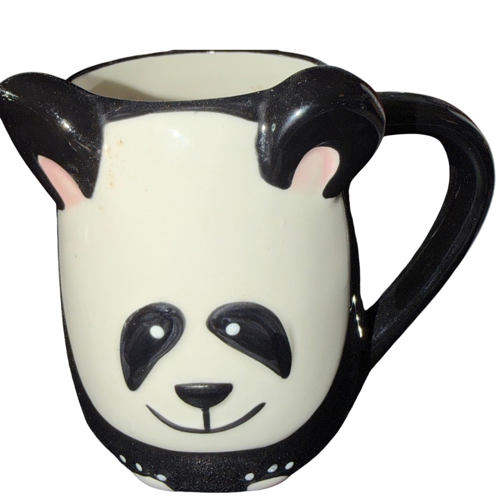 Tag Panda Coffee Mug Black‎ White Ceramic 3D Animal Cup Sculpted